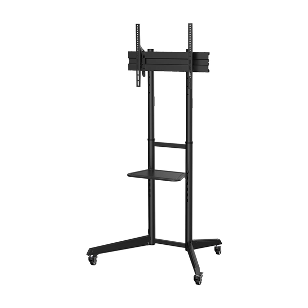 AISENS Soporte de Suelo ECO con Rueda Bandeja para DVD para Monitor TV 50Kg de 37 70 Negro