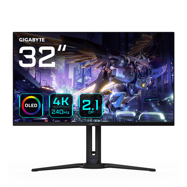 monitor gigabyte 32  aorus fo32u2p,oled,3840x2160 (uhd),0.18pp,1,5m:1,0,03ms,240hz,2hdmi+2dp+minidp+3usb3.2+1type-c,altavoces