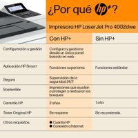 Miniatura 11 de HP LaserJet Pro Impresora HP LaserJet Pro 4002dwe, Blanco y negro, Impresora para Pequeñas y medianas empresas, Estampado, Conexión inalámbrica; HP+;