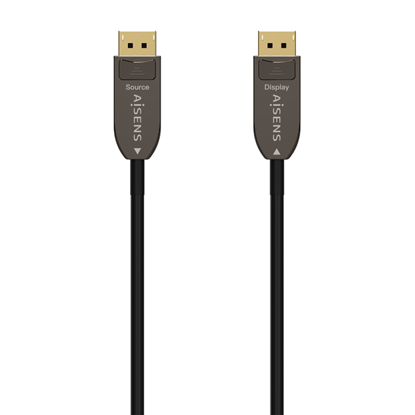 AISENS Cable DISPLAYPORT AOC V1.4 8K@60Hz 4K@120Hz 4:4:4 32.4Gbps, DP/M-DP/M, Negro, 10M