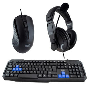 COMBO-TECLADO-RATON-AURICULARES-3GO-DRILE-H2-MULTIMEDIA-USB-NEGRO