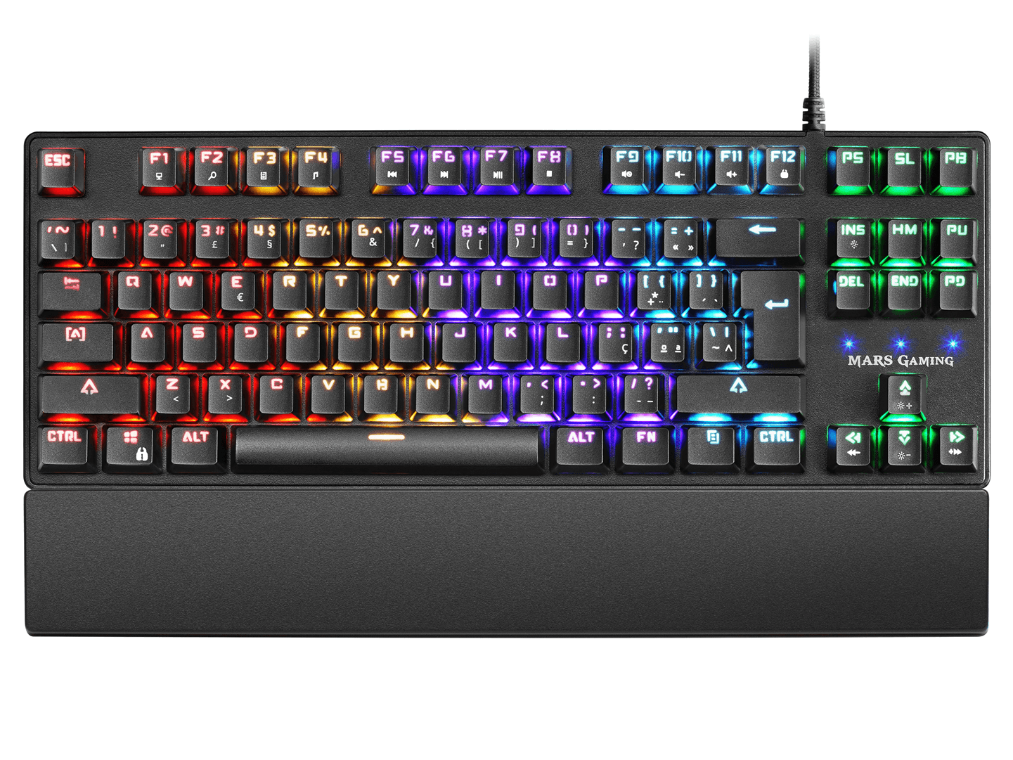 teclado mecanico compacto tkl mars gaming mkxtkl portugues switch azul outemu sq iluminacion rgb  reposamuã ecas extraible