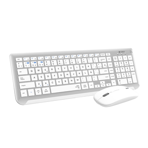 TECLADO CON RATON BLUETOOTH 2.4G PLATA/BLANCO
