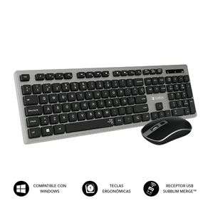 TECLADO---RATON-INALAMBRICO-SUBBLIM-PLANO-ERGO-GREY