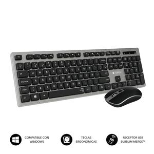 TECLADO---RATON-INALAMBRICO-SUBBLIM-PLANO-ERGO-GREY