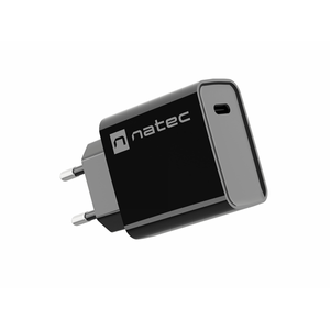 CARGADOR-NATEC-RIBERA-20W-1XUSB-C-PD3.0-QC3.0-NEGRO