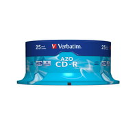 Miniatura 1 de CD-R VERBATIM 25 UNIDADES 52x AZO 43352