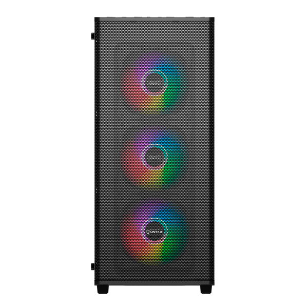 caja unyka  caja atx gaming mir 100 rgb negro, transparente