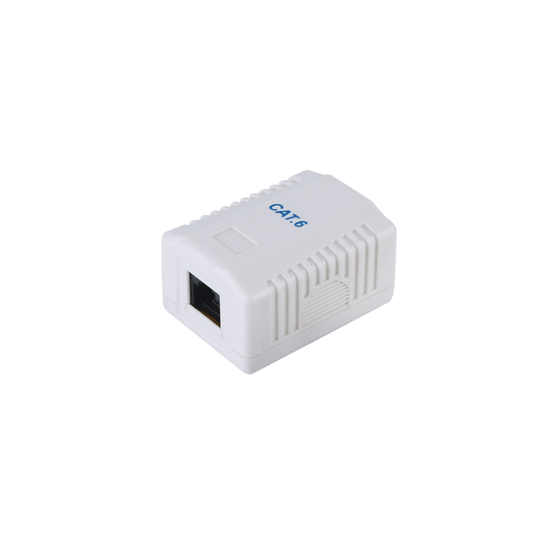 roseta de superficie categoria 6 1 hembra rj45 color blanco