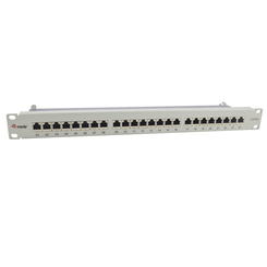 PATCH PANEL 24 PUERTOS CATEGORIA 6A  APANTALLADO COLOR GRIS CLARO