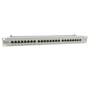PATCH PANEL 24 PUERTOS CATEGORIA 6A  APANTALLADO COLOR GRIS CLARO