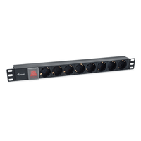 Miniatura 1 de REGLETA ALIMENTACION RACK 19" 1U 8 TOMAS CON INTERRUPTOR CABLE IEC 14 ESPECIAL SAI
