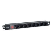 Miniatura 2 de REGLETA ALIMENTACION RACK 19" 1U 8 TOMAS CON INTERRUPTOR CABLE IEC 14 ESPECIAL SAI