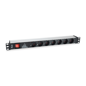 REGLETA ALIMENTACION RACK 19" 1U 7 TOMAS CON INTERRUPTOR Y PROTECTOR SOBRETENSION