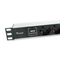 Miniatura 5 de REGLETA ALIMENTACION ALUMINIO RACK 19" 1U 7 TOMAS TIPO SHUCKO EURO + 2 TOMAS USB CON PROTECTOR SPD CABLE 1.8m