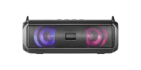 ALTAVOZ BLUETOOTH PORTABLE MARS GAMING MSB-XT NEGRO AUX/MicroSD/USB/FM 20W POTENCIA RGB FLOW BATERIA 2000mA