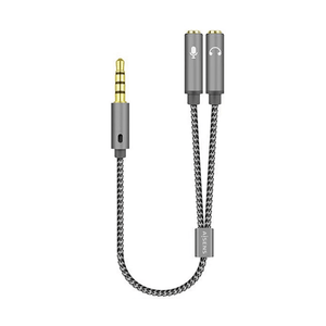 Aisens-Adaptador-audio-Jack-3.5-4pines-Macho-a-2xjack-3.5-3pines-Hembra-0.25m-gris