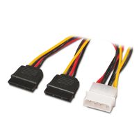 Miniatura 3 de AISENS A131-0161 CABLE DUPLICADOR DE ALIMENTACION MOLEX 4PIN MACHO A 2XSATA HEMBRA 20CM