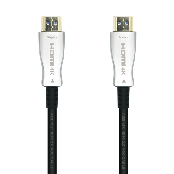 Aisens Cable Hdmi tipo-a estandar macho a macho V2.0 AOC premium alta velocidad 15m negro