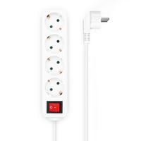 Miniatura 1 de AISENS Base Multiple 4 Tomas con Interruptor con Cable 3×1.5mm2, Blanco, 1.4 m