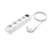 Miniatura 3 de AISENS Base Multiple 4 Tomas con Interruptor con Cable 3×1.5mm2, Blanco, 1.4 m