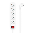 AISENS-Base-Multiple-5-Tomas-con-Interruptor-con-Cable-3×1.5mm2-Blanco-1.4-m