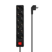 Miniatura 2 de AISENS Base Multiple 5 Tomas con Interruptor con Cable 3×1.5mm2, Negro, 1.4 m