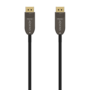 AISENS-Cable-DISPLAYPORT-AOC-V1.4-8K-60Hz-4K-120Hz-4-4-4-32.4Gbps-DP-M-DP-M-Negro-15M