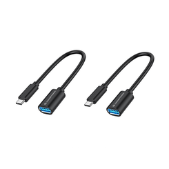 ADAPTADOR USB-C MACHO A USB-A HEMBRA OTG 0.2M