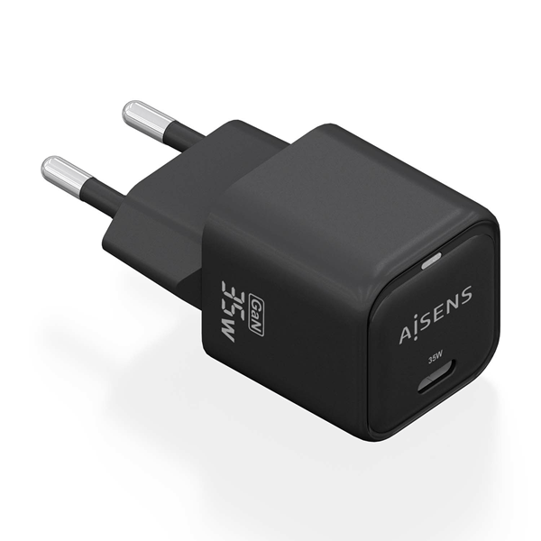 AISENS Cargador GaN 35W 1xUSB C PD3 0 QC4 0 Negro