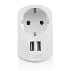 CARGADOR DE PARED EWENT EW1211 2USB 3.1A BLANCO SIN PERDIDA DE ENCHUFE