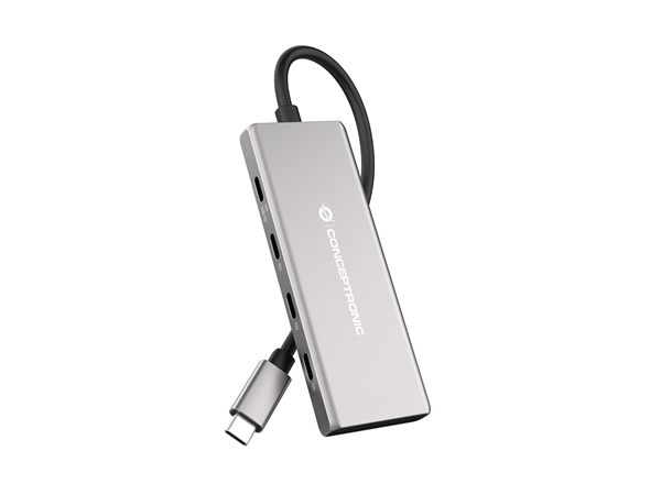 hub usb 3.2 conceptronic hubbies17g 7-port usb 3.2 gen 2 hub, 10gbps, usb-c x 4, usb-a x 3, 100w usb