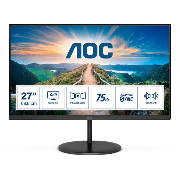 monitor aoc q27v4ea  27  ips,  75hz,  4ms, hdmi, dp, altavoces