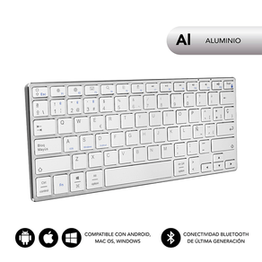 TECLADO-SUBBLIM-INALAMBRICO-ALUMINIO-ADVANCE-COMPACT-SILVER