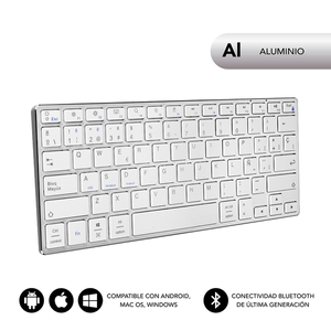 TECLADO-SUBBLIM-INALAMBRICO-ALUMINIO-ADVANCE-COMPACT-SILVER