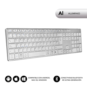 TECLADO-SUBBLIM-INALAMBRICO-ALUMINIO-ADVANCE-EXTENDED-SILVER
