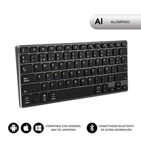 Miniatura 1 de TECLADO SUBBLIM INALAMBRICO ALUMINIO ADVANCE COMPACT GREY