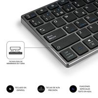 Miniatura 6 de TECLADO SUBBLIM INALAMBRICO ALUMINIO ADVANCE COMPACT GREY