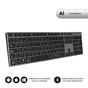 TECLADO-SUBBLIM-INALAMBRICO-ALUMINIO-ADVANCE-EXTENDED-GREY