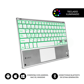 TECLADO-SUBBLIM-INALAMBRICO-SMART-BACKLIT-BT-TOUCHPAD-SILVER