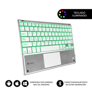 TECLADO-SUBBLIM-INALAMBRICO-SMART-BACKLIT-BT-TOUCHPAD-SILVER