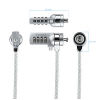 Miniatura 3 de CABLE DE SEGURIDAD TOOQ UNIVERSAL C/COMBINACION 1,5 M PLATA