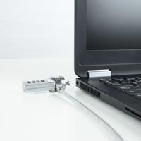 Miniatura 5 de CABLE DE SEGURIDAD TOOQ UNIVERSAL C/COMBINACION 1,5 M PLATA