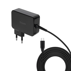 CARGADOR TOOQ 90W USB-C PD 1.8M PARA PORTATIL NEGRO
