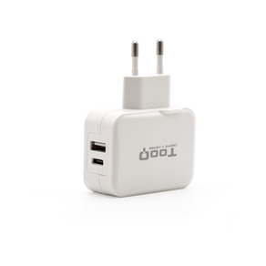 CARGADOR-USB-PARED-TOOQ-TQWC-2SC02WT-2PTOS-USB-C-A-BLANCO