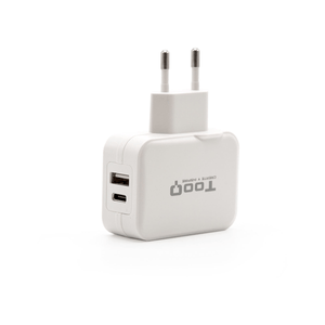 CARGADOR-USB-PARED-TOOQ-TQWC-2SC02WT-2PTOS-USB-C-A-BLANCO
