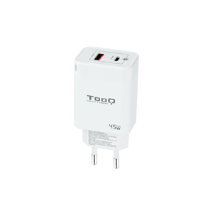 CARGADOR-USB-PARED-TOOQ-TQWC-GANQCPD45WT-GAN-USB-C-PD---USB-A-QC-45W-BLANCO
