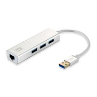 Miniatura 2 de TARJETA DE RED 10/100/1000 LEVELONE USB-0503 USB + HUB USB3.0