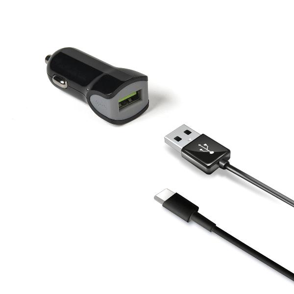 CELLY CARGADOR COCHE TURBO 2 4A USB + CABLE TIPO C