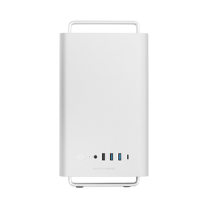 Caja MARS GAMING  MC-ELITE, Caja PC Micro-ATX Metálica de Alto Rendimiento, Diseño Mesh Lateral y Superior, 3X Ventiladores FDB, Minitorre PC con Pies y Asas de Aluminio, Soporte Dual PSU ATX y SFX, Blanco  Blanco